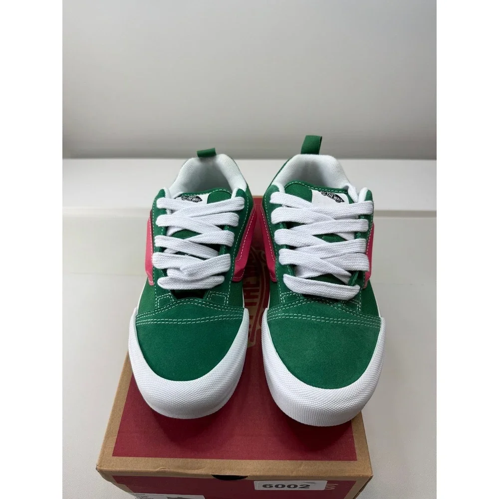Vans Knu Skool Green Pink Skate Shoes VN000D2TBOC Juniors 5.5 Womens 7 NEW